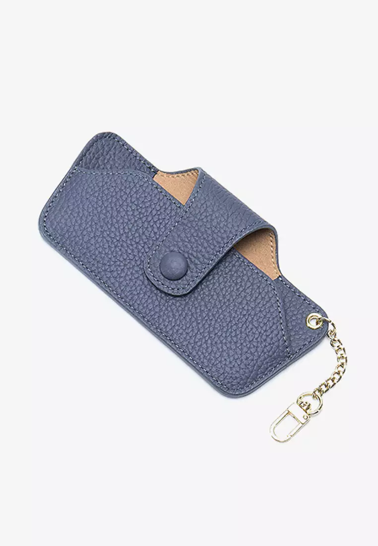 Full Grain Leather Minimalist Snap Button Glasses Case JW AN-9990