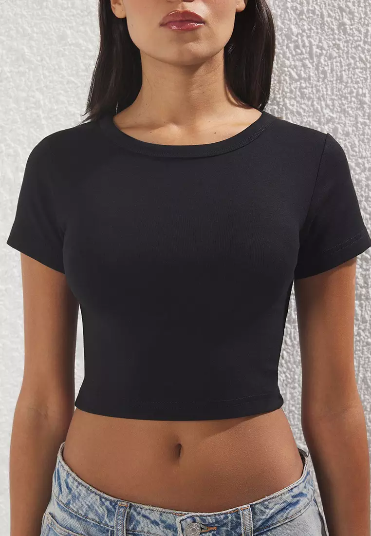 Black-Black Knitted Blouse Twoss23Bz00108