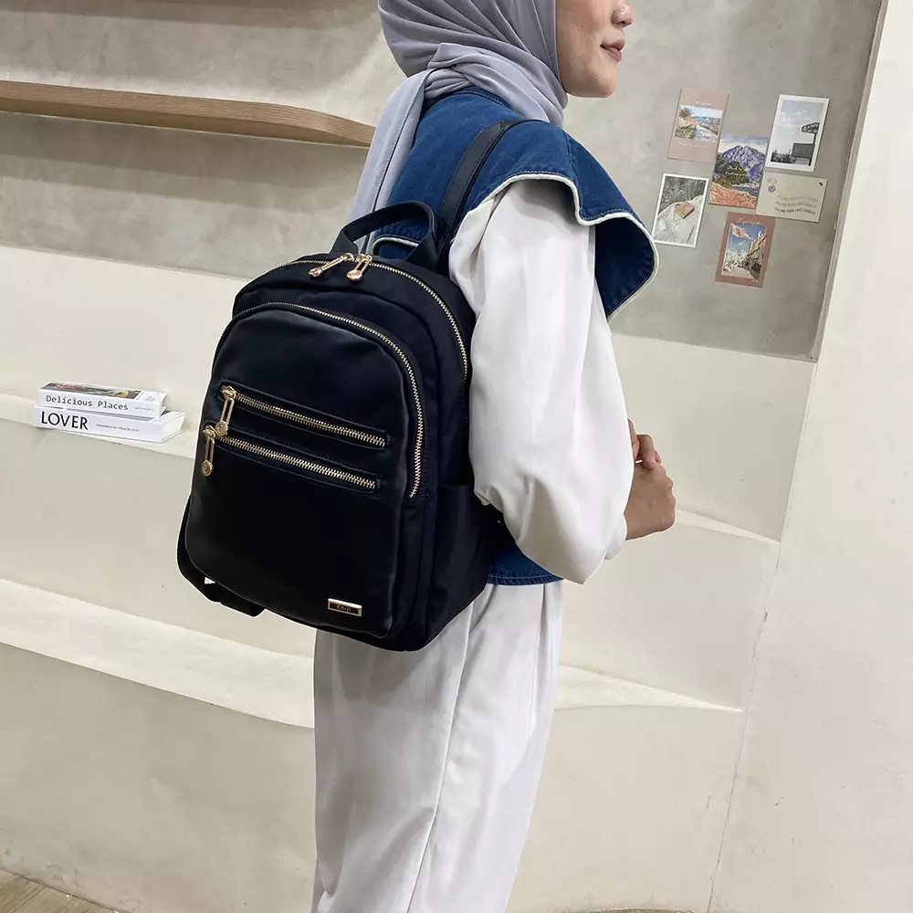 En-ji Heoji Backpack Wanita Warna Black