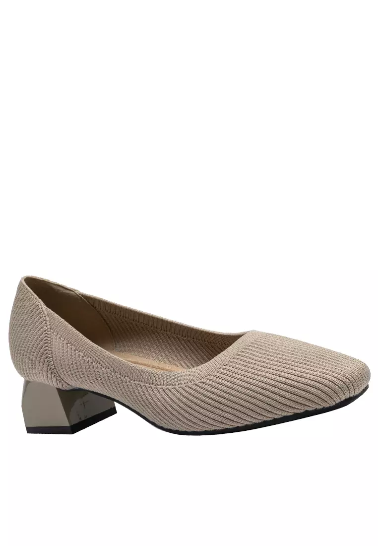 Twenty Eight Shoes 4CM ‌Square-toe Fly Knit‌ Chunky Heels‌ TJ1509