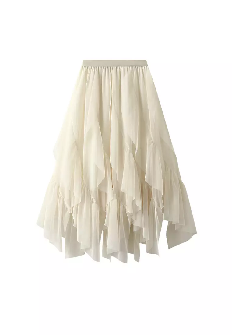 Buy Twenty Eight Shoes Ruffles Gauze Maxi Skirt AF-D8808 Online ...