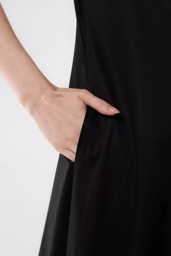 MINIMAL - Harriette - Dress Katun Lengan Pendek - Black Warna Black