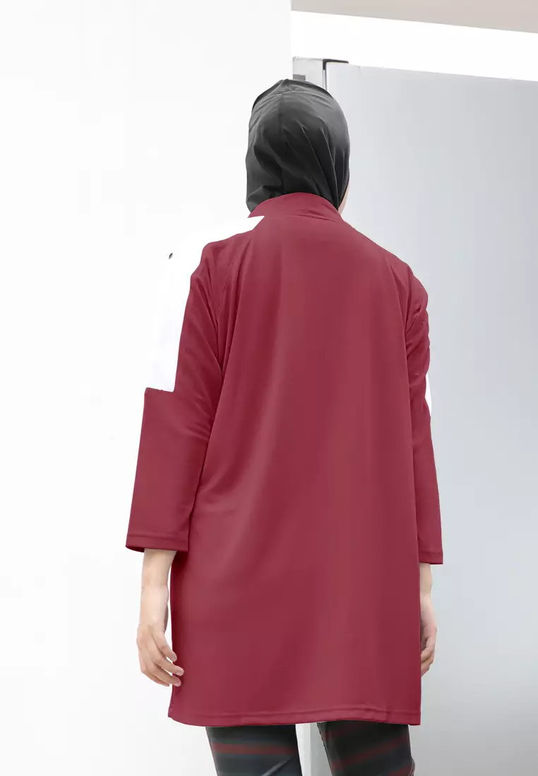 Zelena - Noa Zipper Sport Tunic | Atasan Olahraga Wanita - Cherry Red