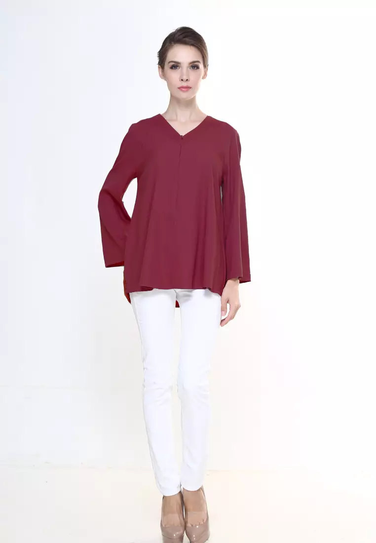 Vivi Top in Maroon