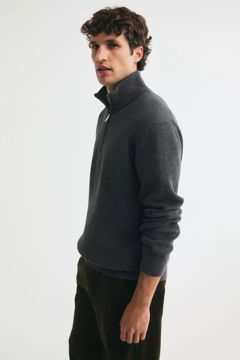 Regular Fit Zip-top jumper