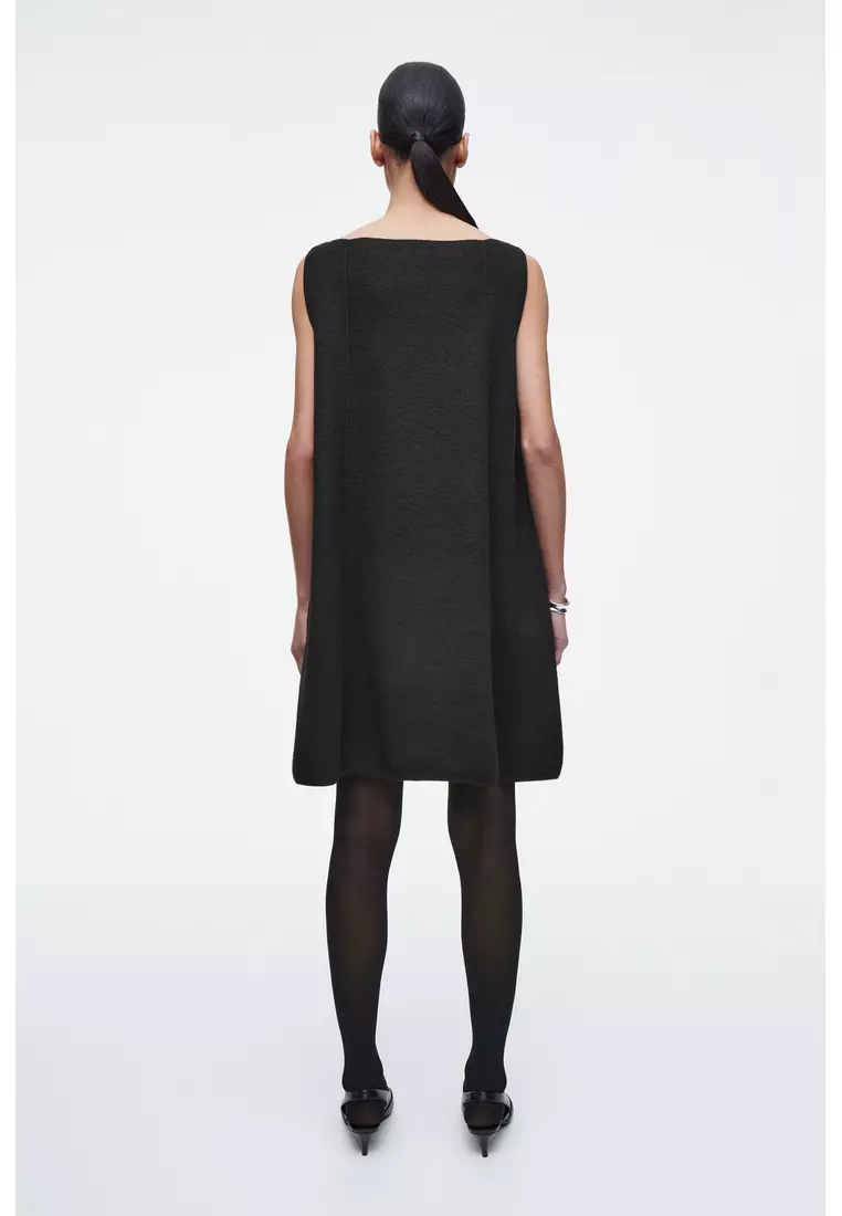 PANELLED WOOL SHIFT DRESS