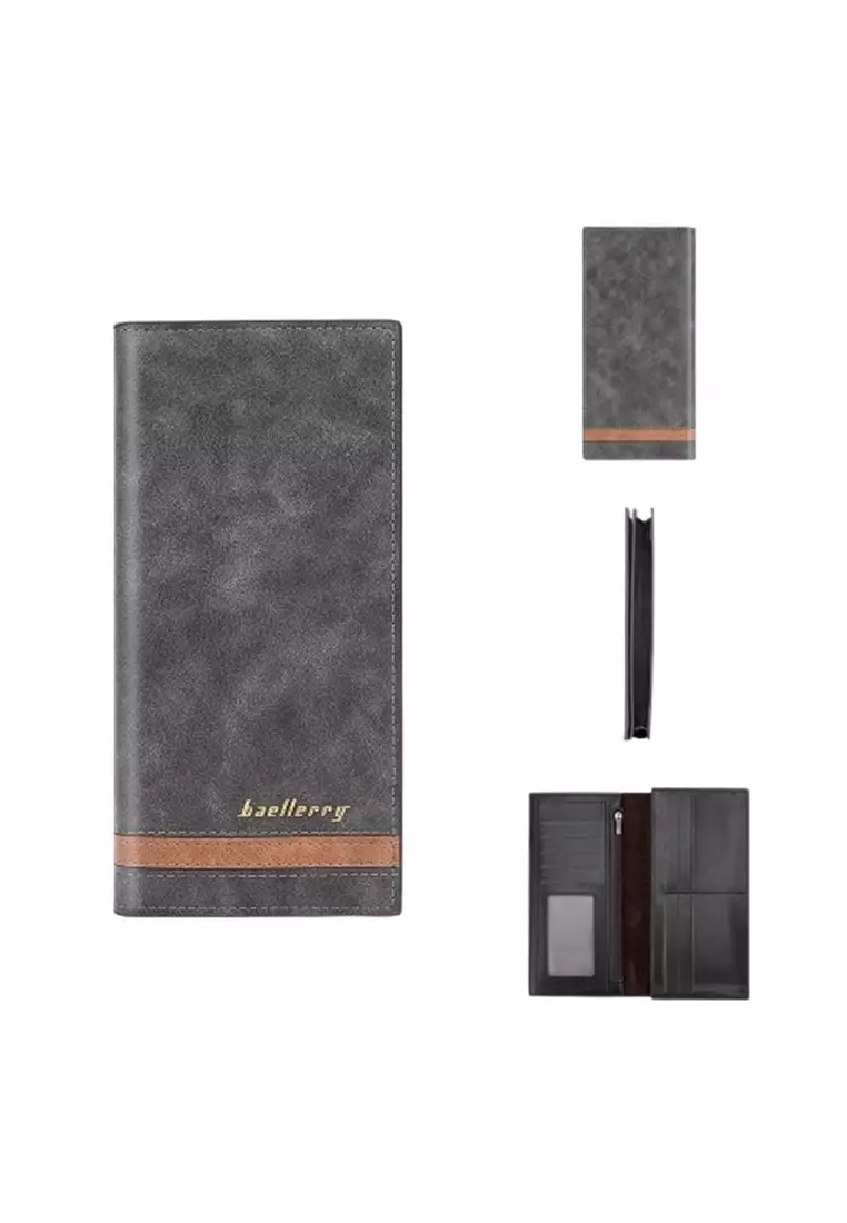 Dompet Pria Panjang RFID Protect Bahan Kulit PU Leather Premium ORIGINAL - Black