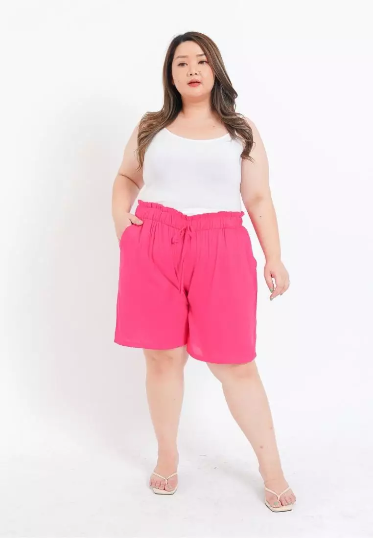Plus Size Short Pants Lucia Fuschia Pink