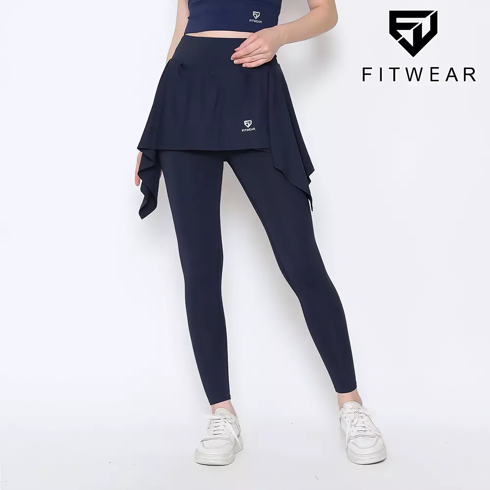 Fitwear - Rok + Legging Olahraga Dryfit Wanita NAYLA - NAVY BACK POCKET
