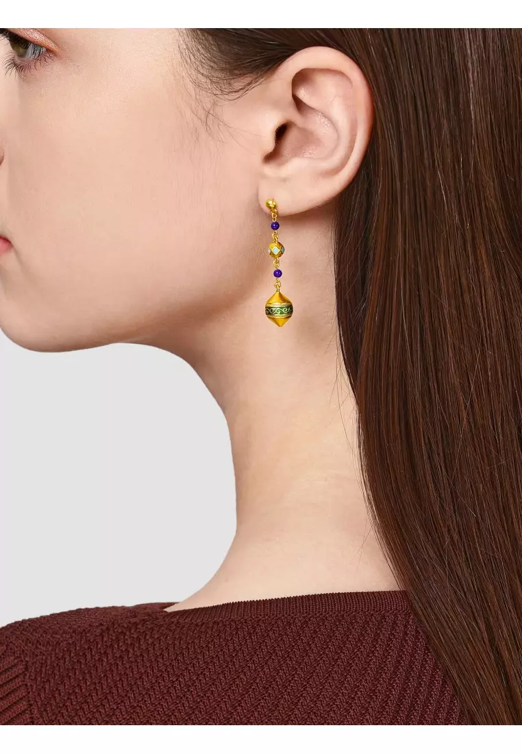 999 Gold Cultural Blessings  Earrings for Women 95614E