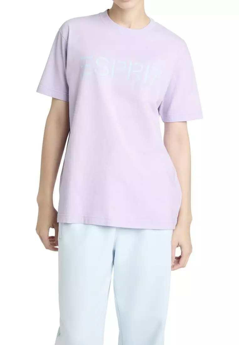 ESPRIT Oversized Cotton Jersey Logo T-Shirt