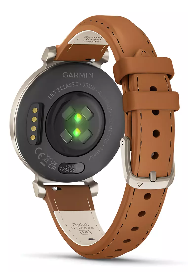 Garmin Lily 2 Classic - Jam Tangan Pintar Wanita - Smart Watch - Cream Gold with Tan Leather - 010-02839-60