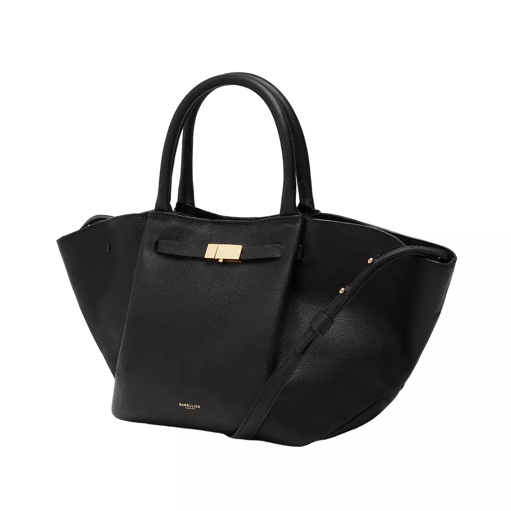 The Midi New York Tote Bag Black Grained