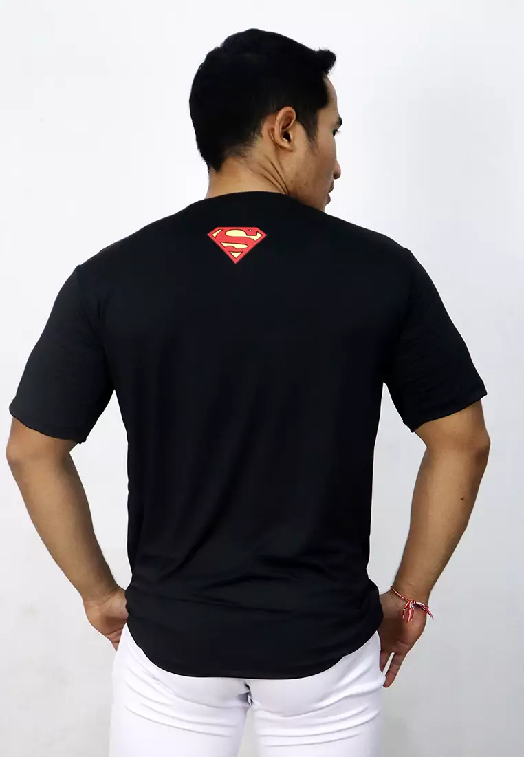 Flexzone Sports Tee Superman Strength Shirt DC Comics Black