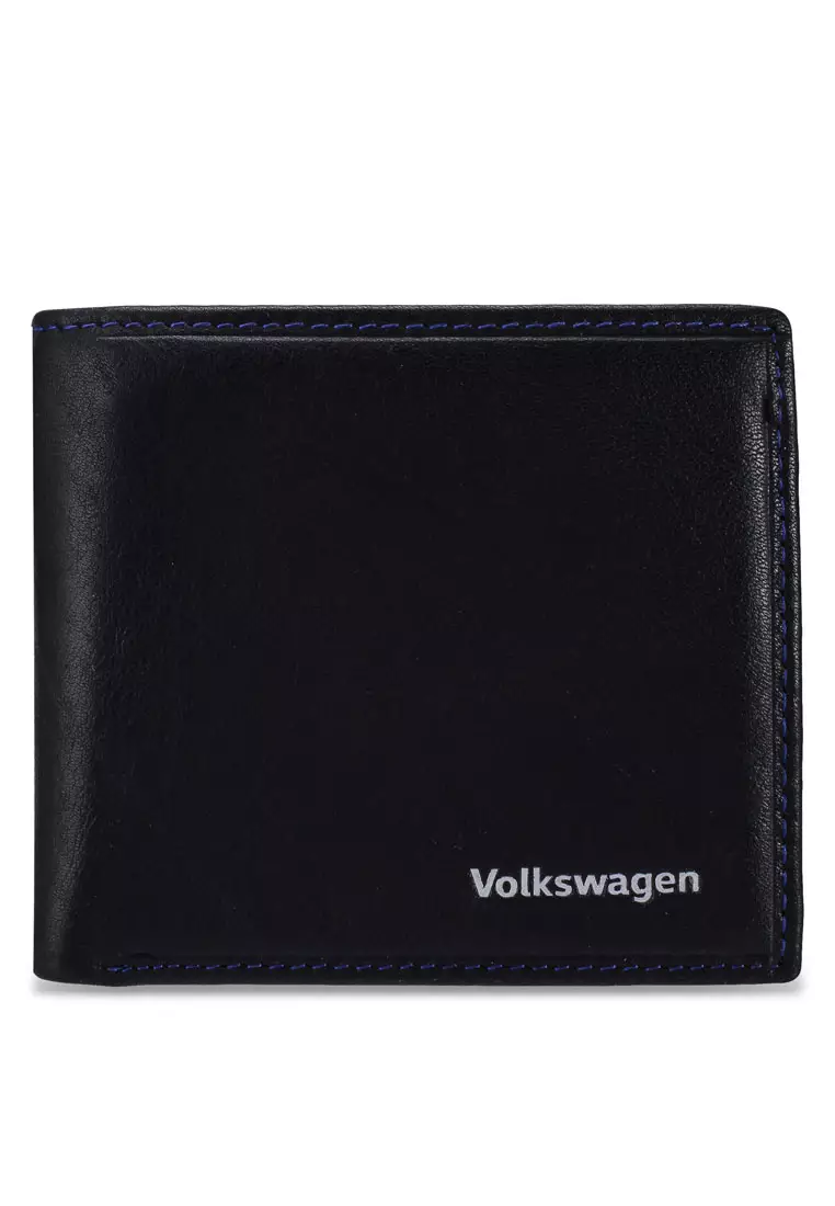 Buy Volkswagen Men's RFID Genuine Leather Bi Fold Center Flap Short ...