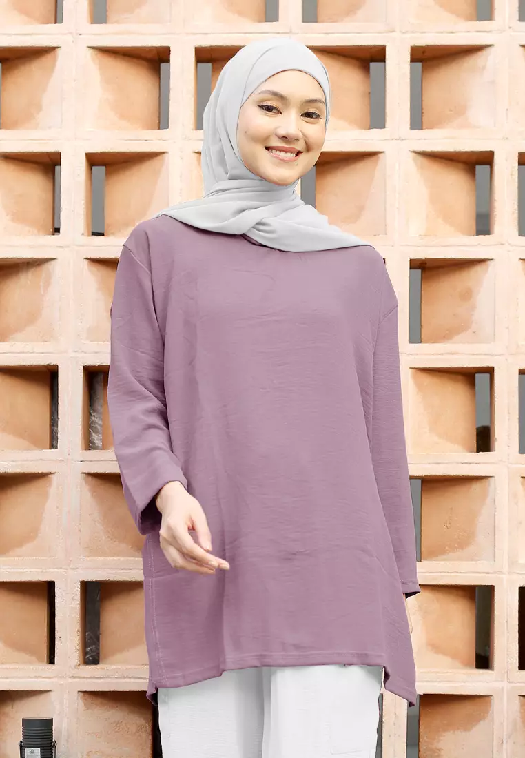 Cotton Bee - Audrey Blouse | Atasan Wanita Lengan Panjang | Blouse Basic - Purple