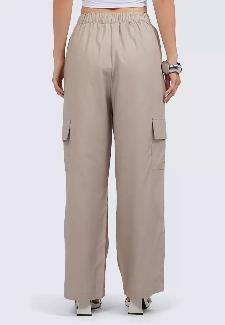 Wide Leg Cargo Pants TAUPE