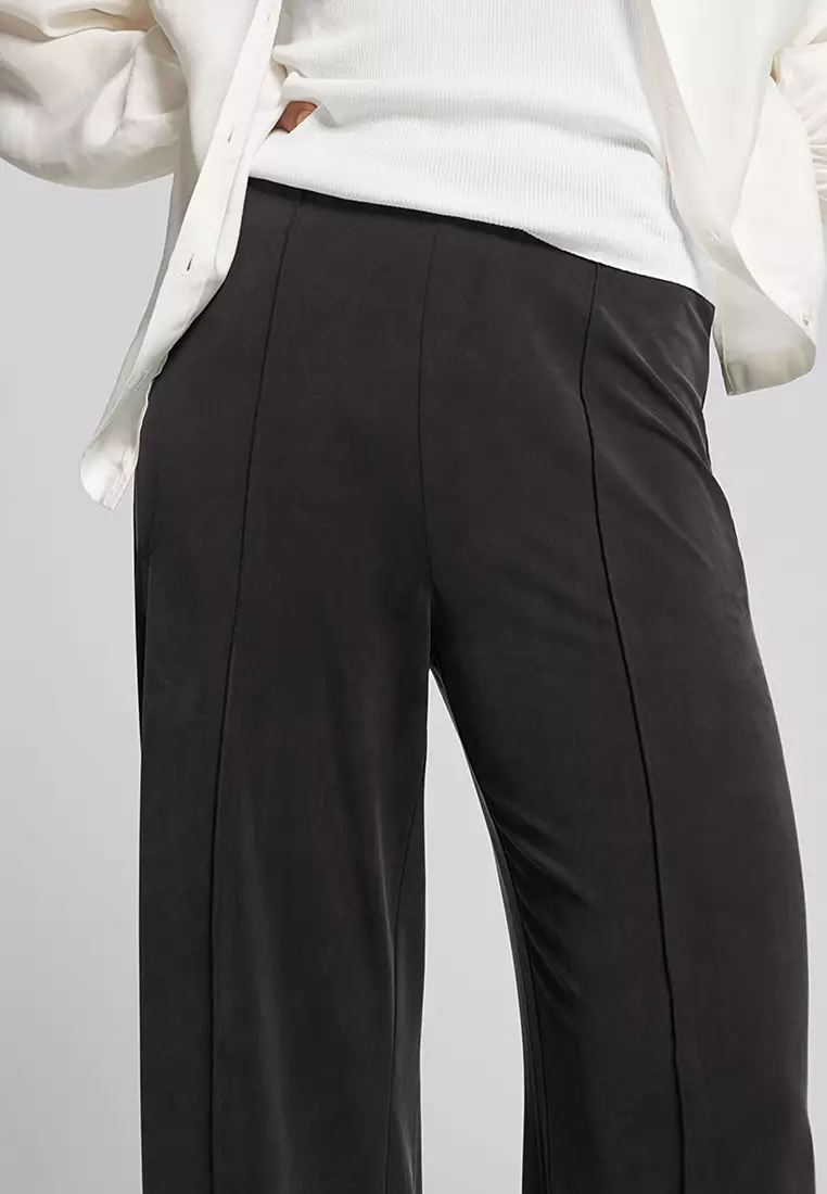 Cupro Pin Tuck Trousers