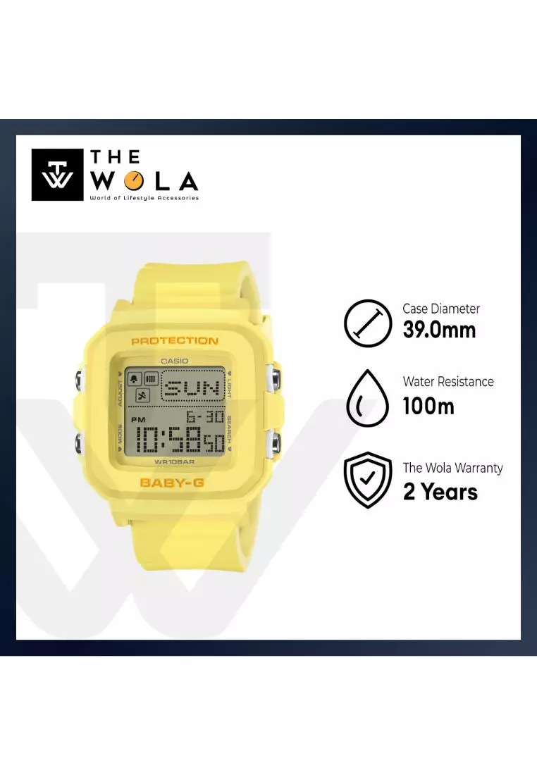BGD-10KH-9 Women Digital Watch Yellow Resin Band