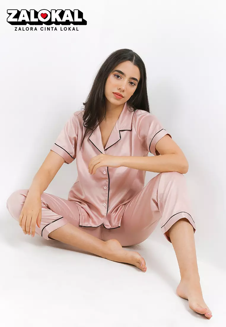 Jual Anne Wintours Pyjama Pijama Baju Tidur Satin Silk Short