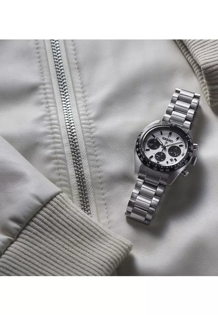 Prospex SSC813P Solar Chronograph Speedtimer Men's Watch | Silver Stainless Steel Band