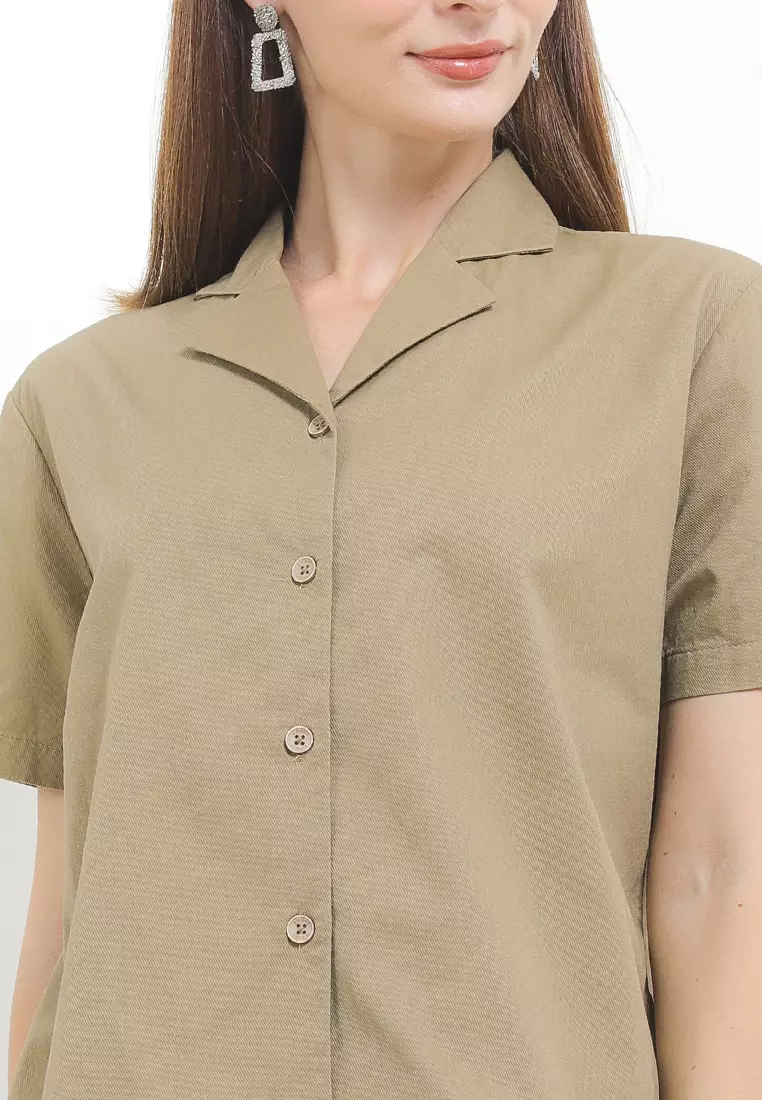 Blouse Safari Katun Twill - Vivien Blouses