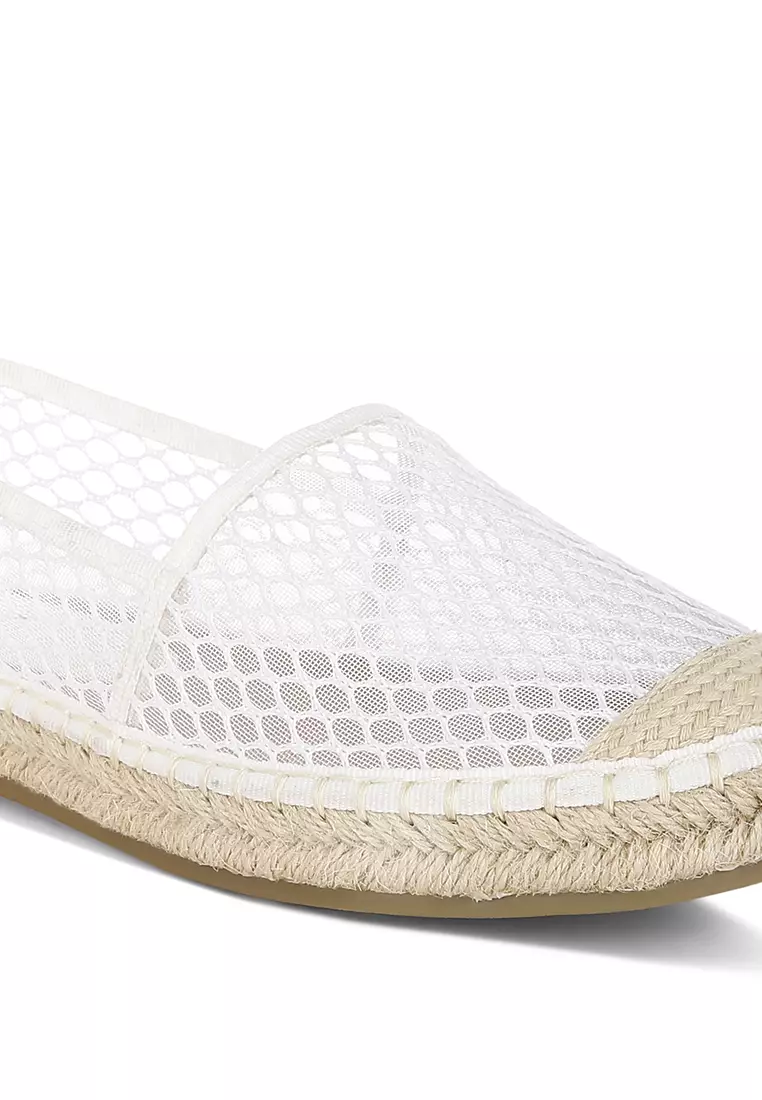 Mesh Espadrille Loafers In White