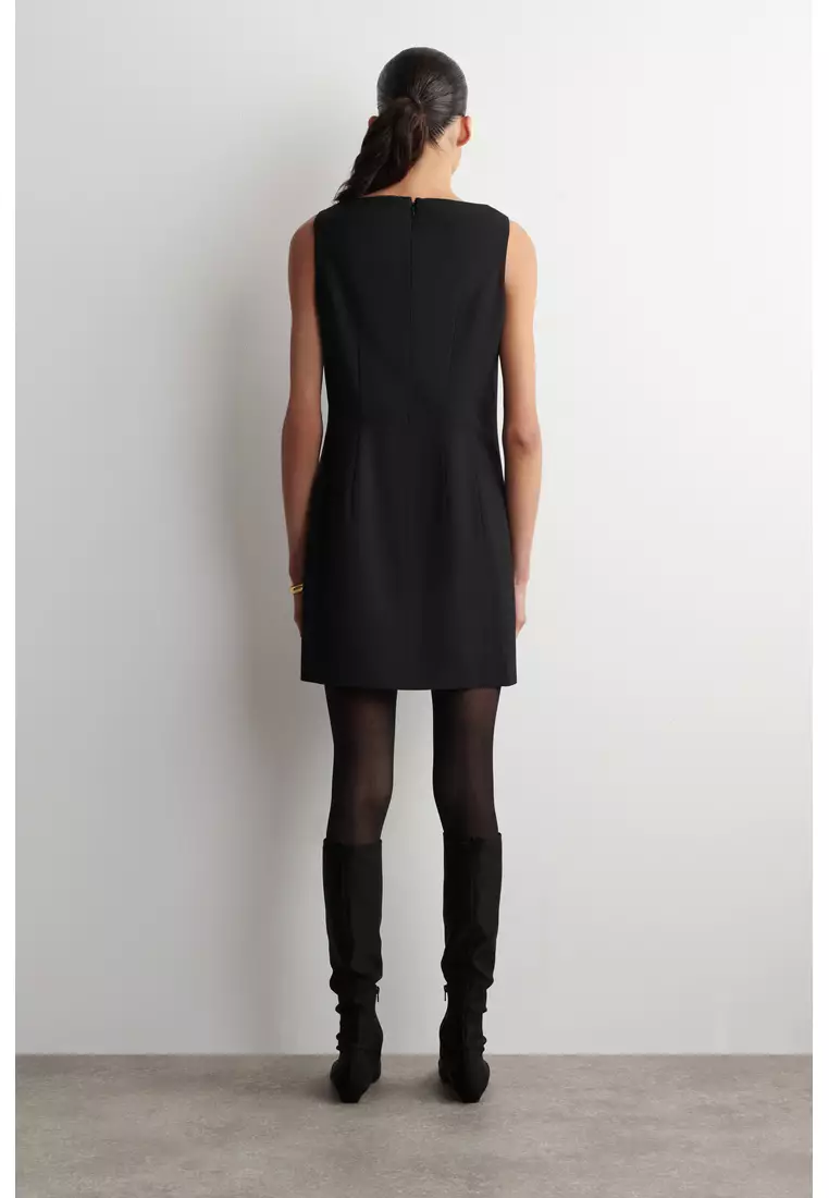 TAILORED MERINO WOOL-BLEND MINI DRESS