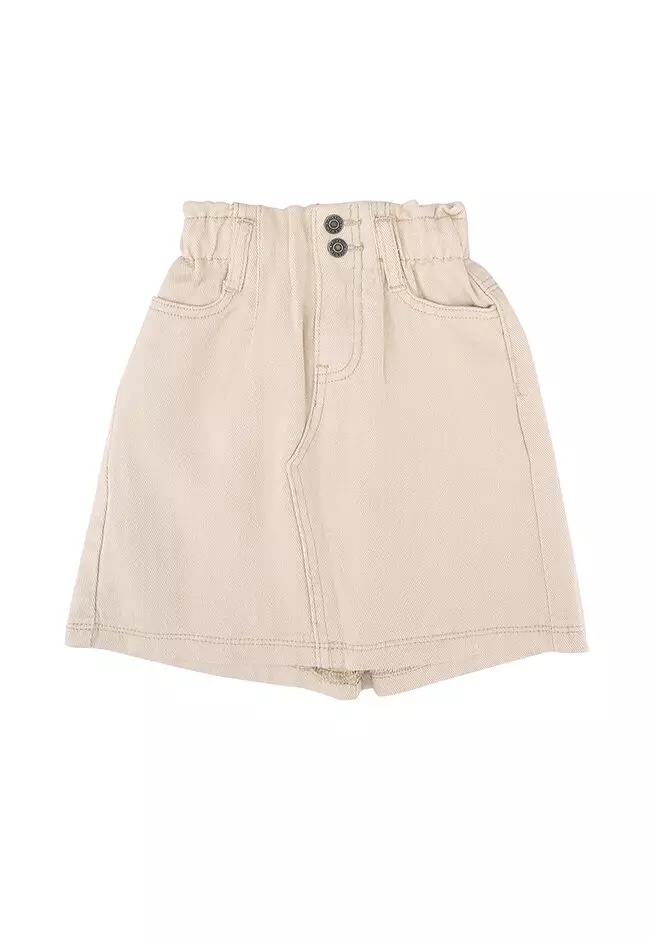 Stone Denim Knee Length Skirt