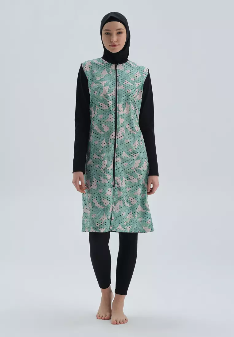 Buy DAGİ Black Modest Swimsuits, Palm Tree, Swimwear for Women 2023