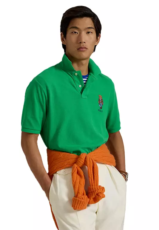 Classic Fit Polo Bear Mesh Polo Shirt