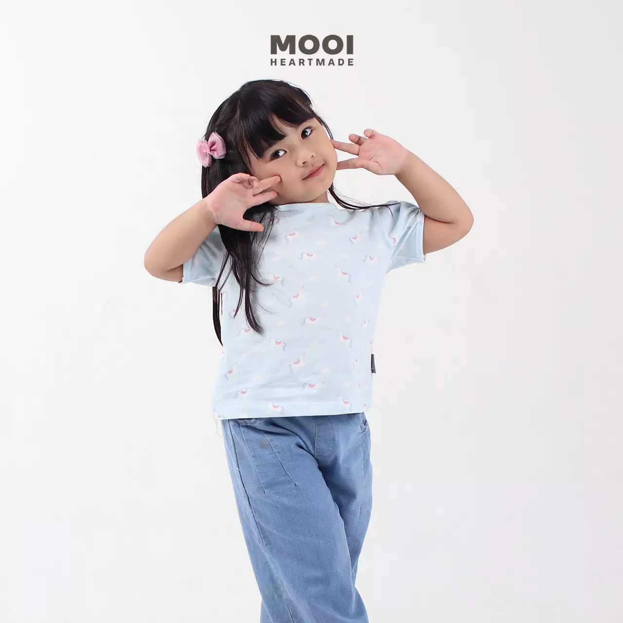 Mooi Atasan Anak Perempuan Erin Top - Sky Blue