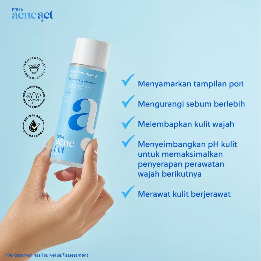 ERHA Acneact Pore Minimizing Toner 100ml - Toner Kulit Minyak Berjerawat Pori Besar| BHA