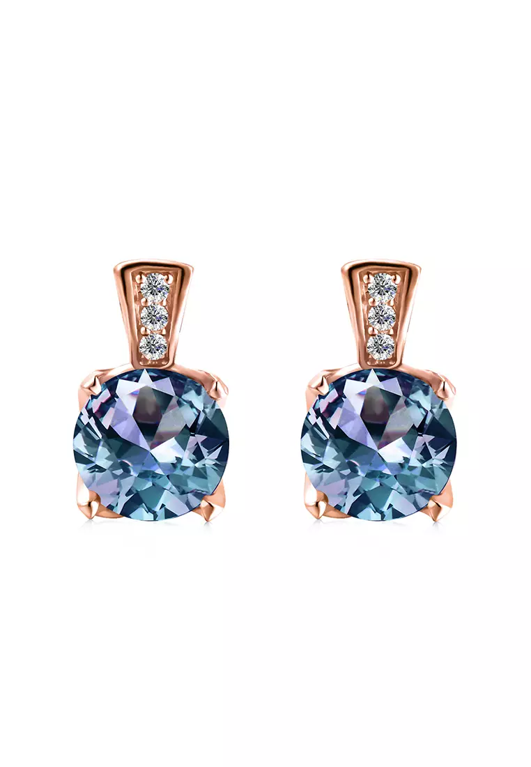 [Alexandrite Collection] Daniil Alexandrite Earring RG - Anting Silver S925 by Her Jewellery
