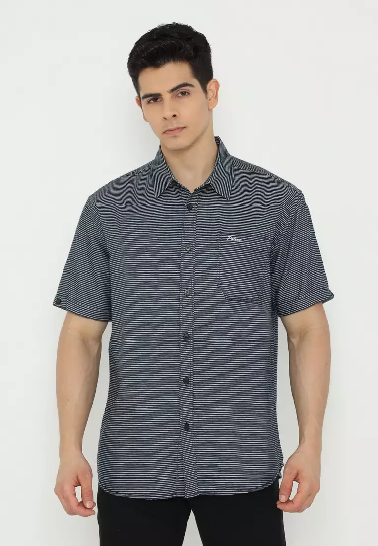 POLICE Kemeja Salur Regular Fit Pria