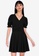 ZALORA BASICS black Ruched Waist Fit & Flare Dress 593BAAAE6F1C83GS_1