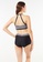 FUNFIT Swim Set: Crop Top with Brief in B&W Gingham (S - L) D3E5BUS3BF5ED3GS_2
