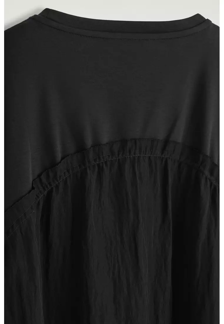 GATHERED PANELLED MINI DRESS