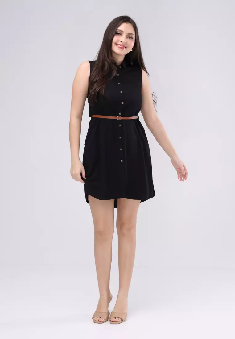 Single Twill Woven Sleeveless Dress