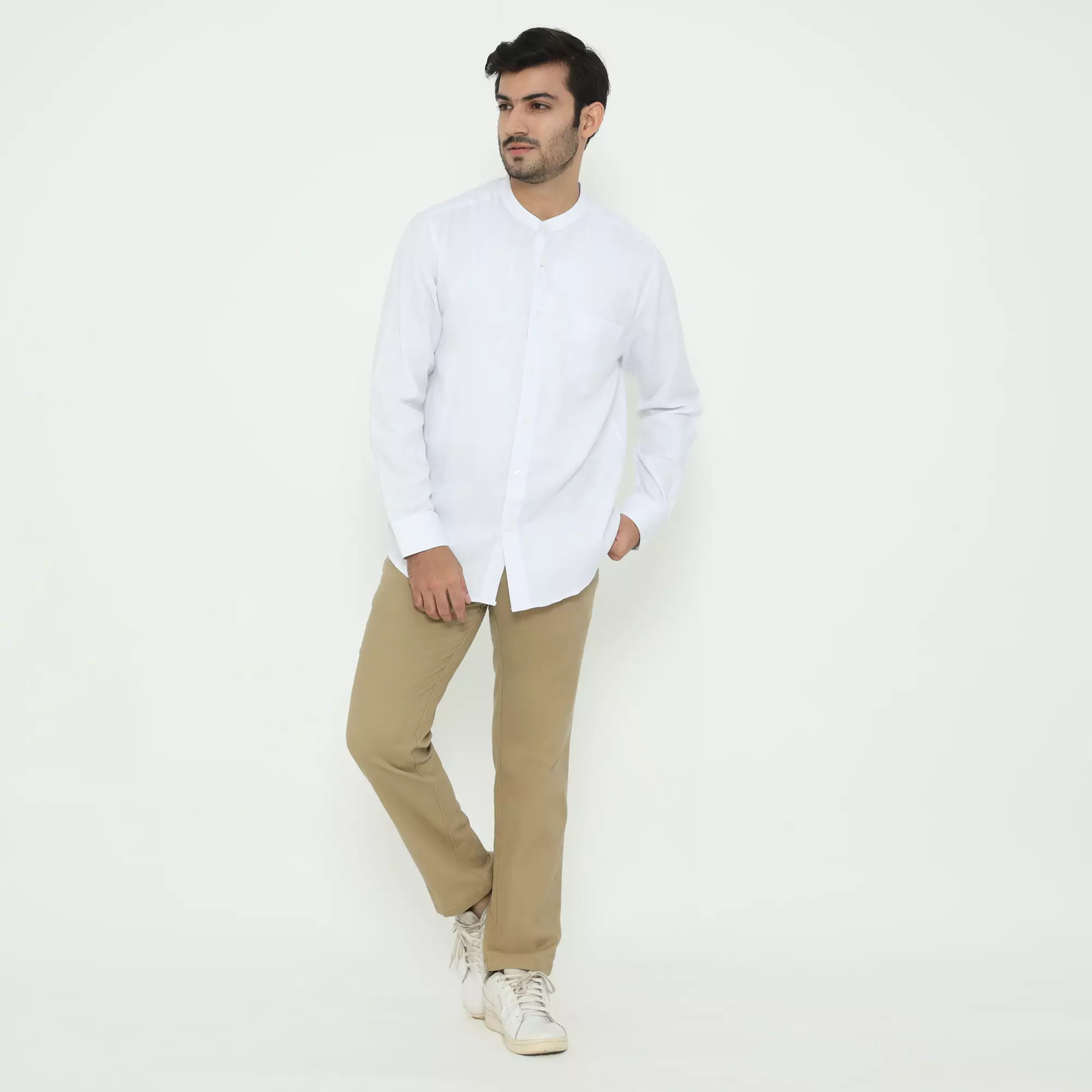 Platini Kemeja Koko Pria Lengan Panjang Katun White 961352.07