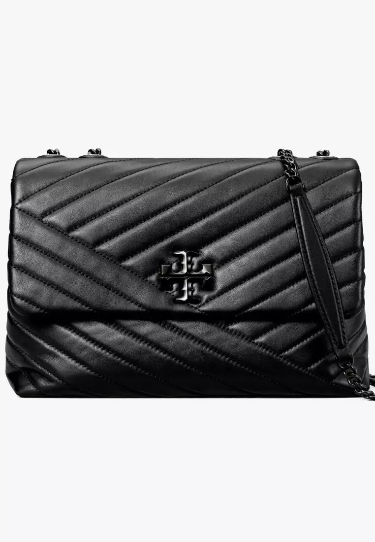 Tory Burch Kira Chevron Convertible Shoulder Bag All Black