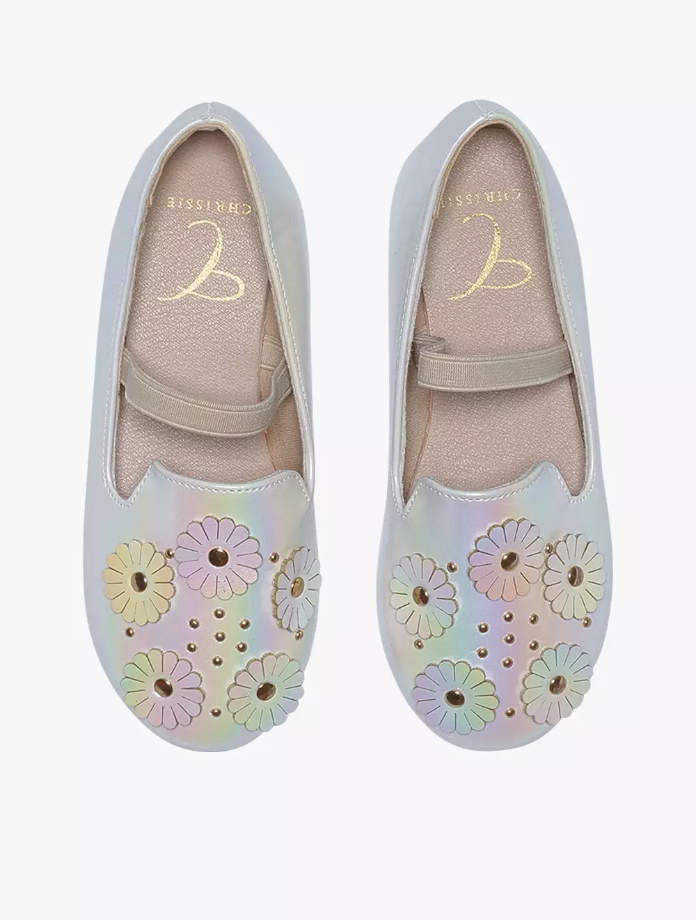 Payless Chrissie Childrens Daizy Flats - Silver_07