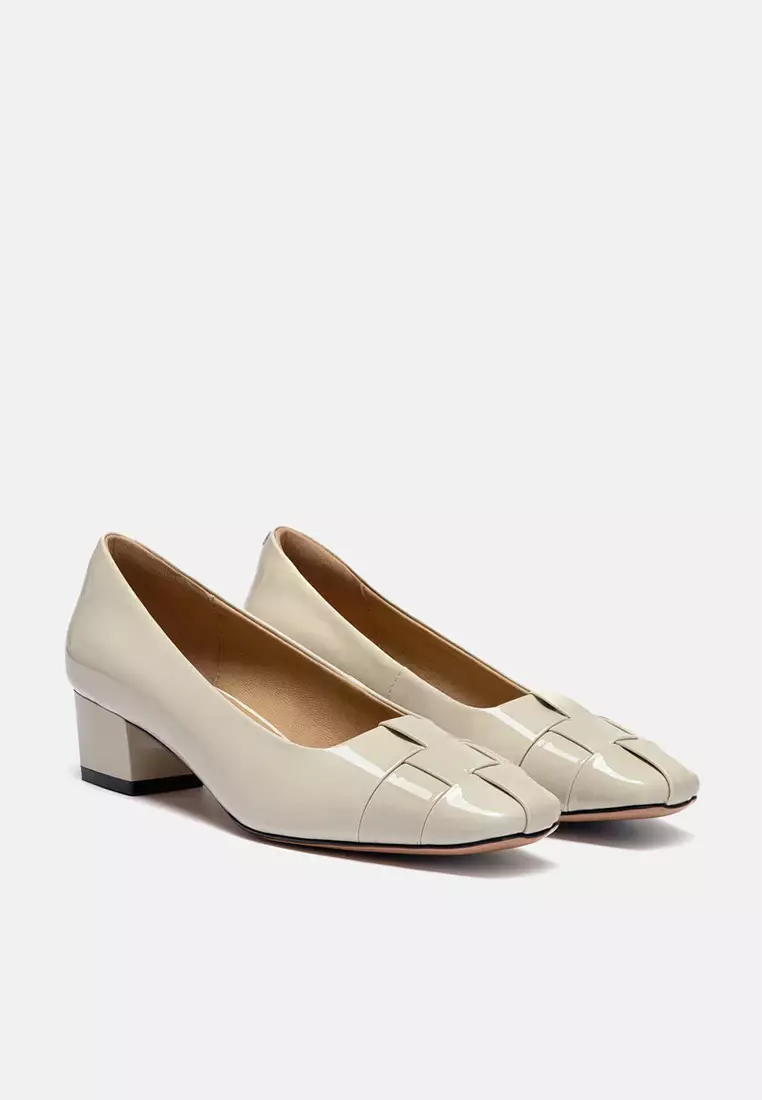 Xavielle Woven Patent Leather Heels