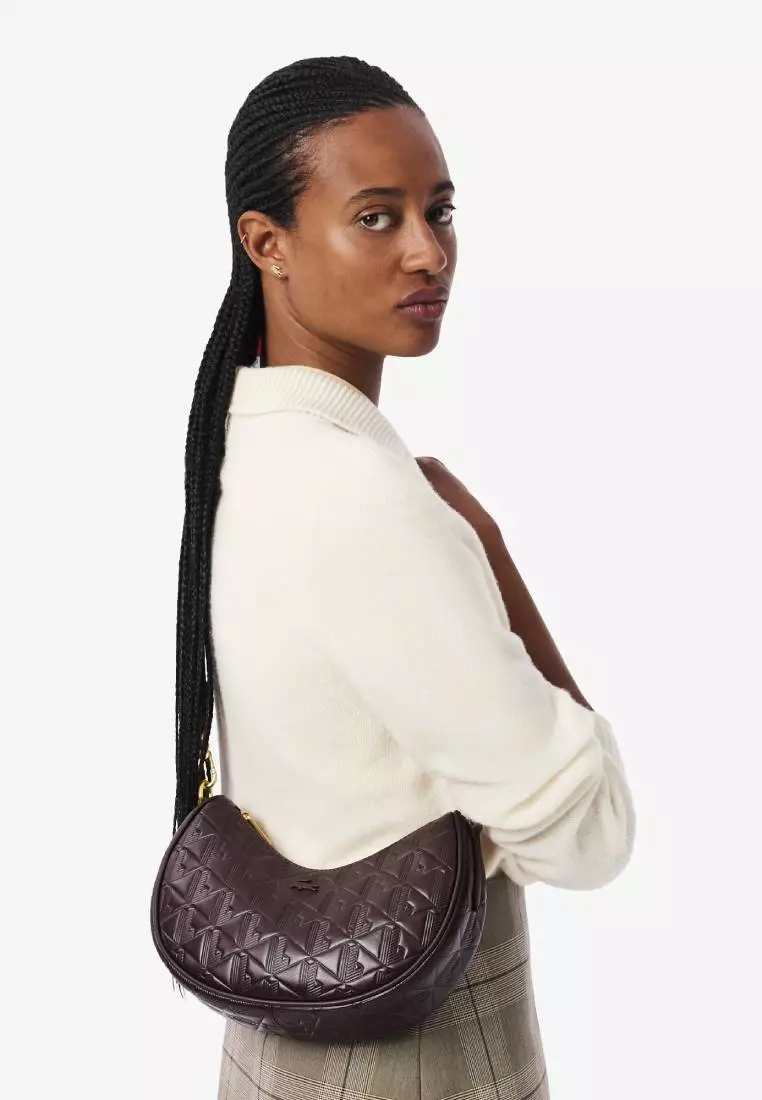 Buy Lacoste Maheki Embossed Leather Half Moon Purse 2026 Online
