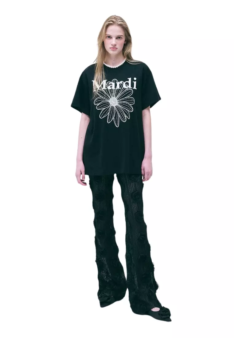 Jual Mardi Mercredi Unisex Tshirt Flowermardi - Black Ivory
