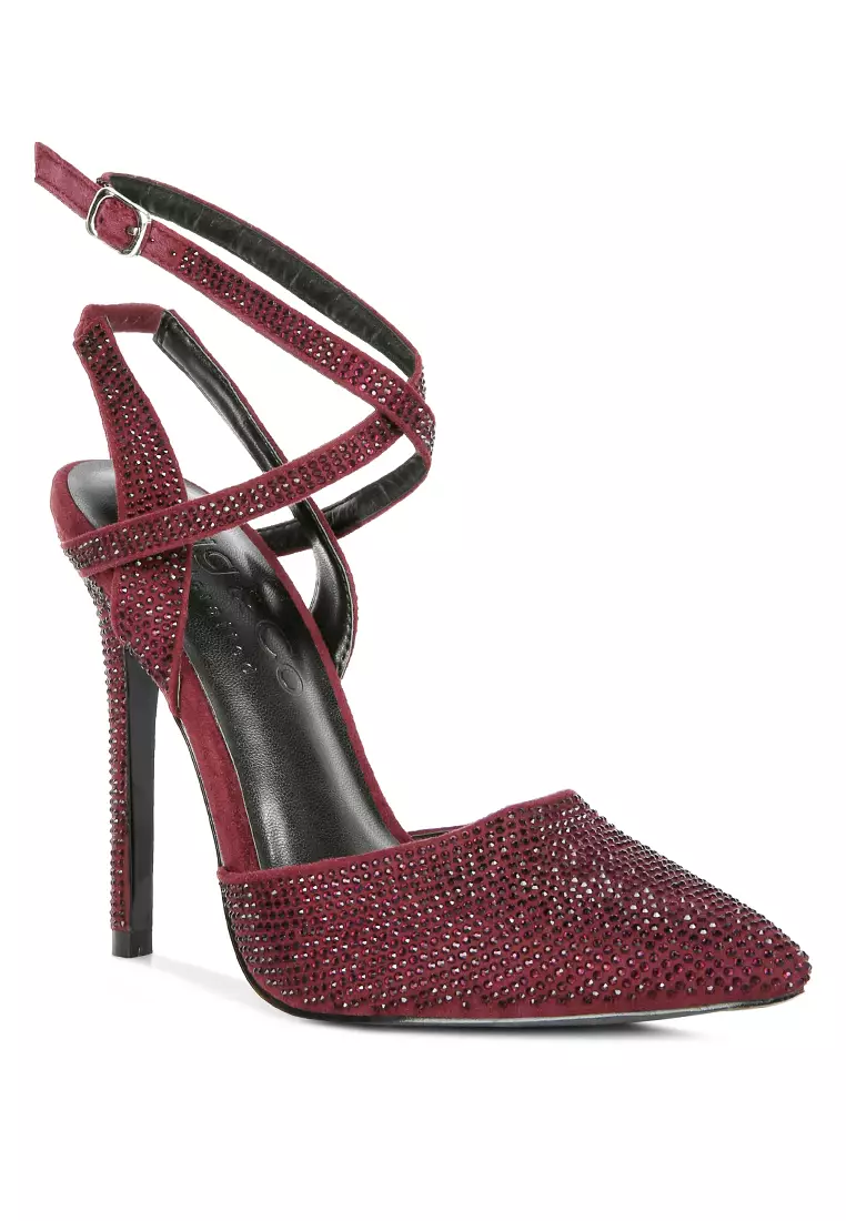 Maroon shop glitter heels