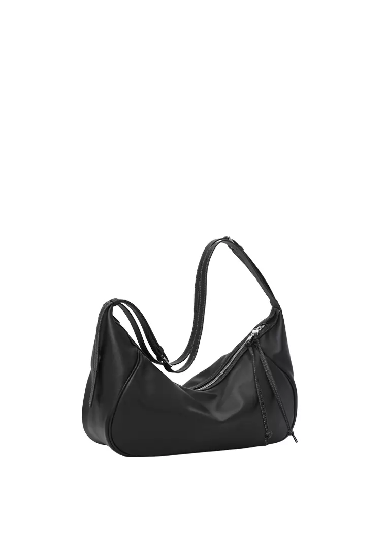 Ursula V11 2-Way Drape Hobo / Crossbody Bag - Black