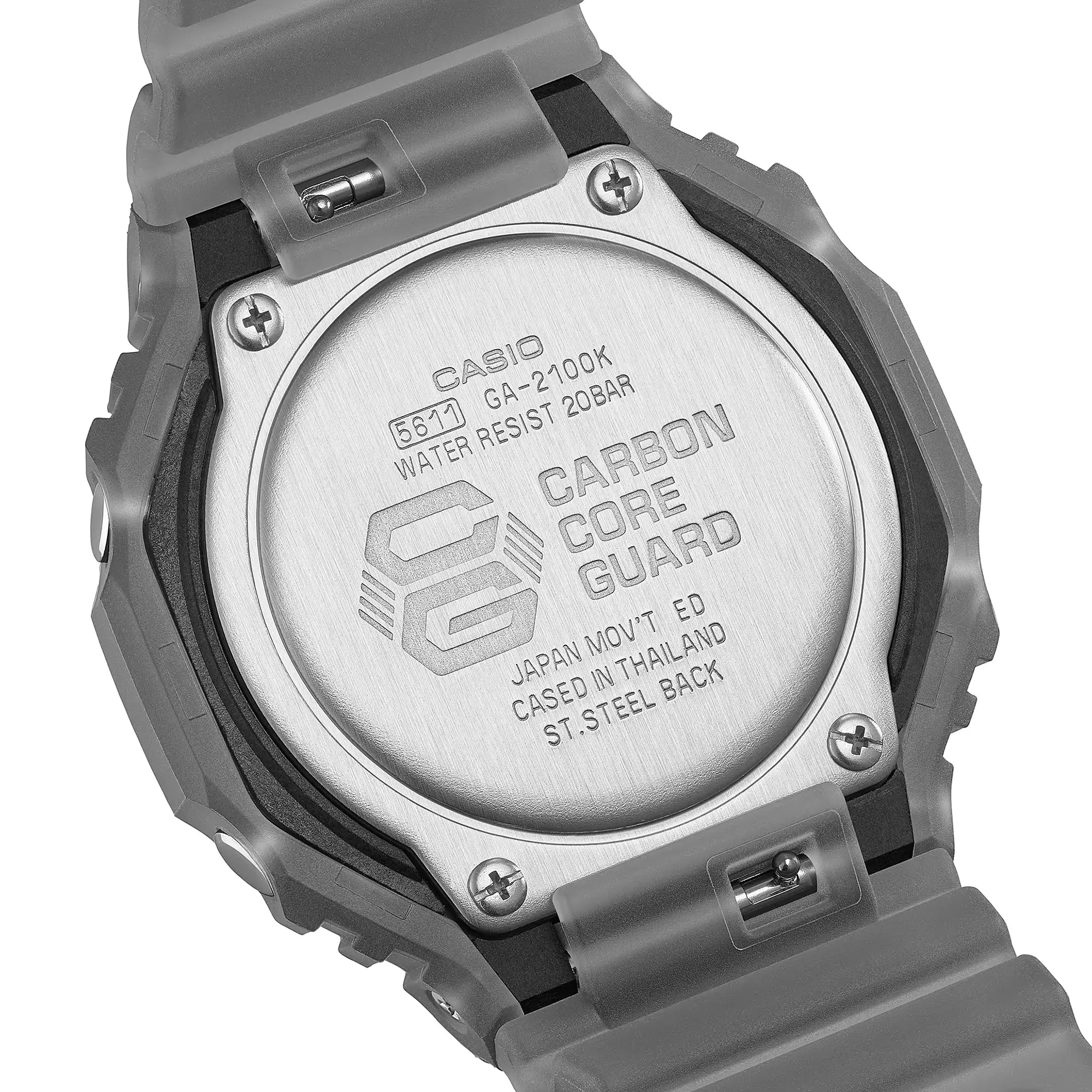 Casio G-Shock - Jam Tangan Analog Digital Pria - Black Dial - Grey Resin Case & Band - GA-2100K-1A
