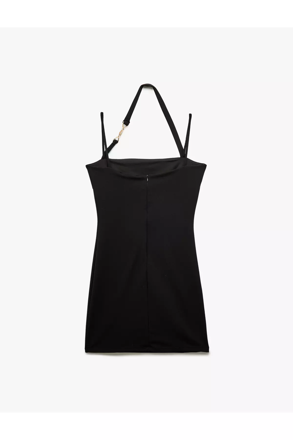 Sleeveless Slim Fit Strap Dress With Metal Accessories