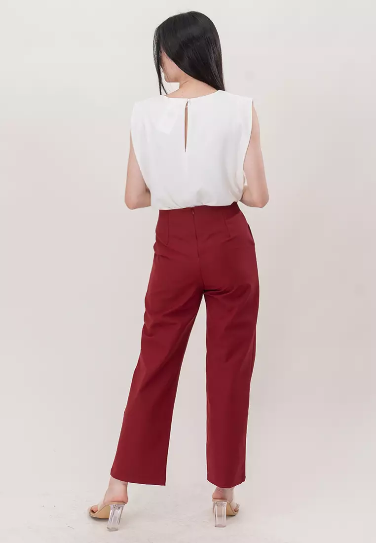 Wide-Leg Straight Cut Long Pants